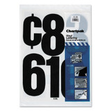 Chartpak® Press-On Vinyl Numbers, Self Adhesive, Black, 6"h, 21/pack 01198