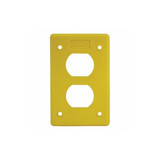 Hubbell Wiring Device-Kellems Duplex Cover Plate,Non-Metallic,Yellow HBLP8FSY