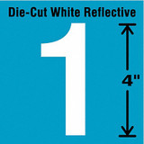 Stranco Die-Cut Refl. Number Label,1,4In H,PK5 DWR-4-1-5