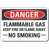 Lyle Rflctv Flammable Gas Danger Sign,10x14in LCU4-0634-RA_14X10