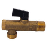 Speedaire Filter Ball Valve, 1/2 in MNPT Drain 13X542