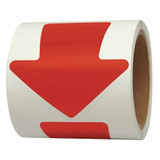 Incom Mfg Floor Tape,Red,4 inx4 in,Arrow,PK100  VA400R