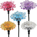 Exhart 16 In. LED Mini Dahlia Plant Solar Stake Light 54153 Pack of 12