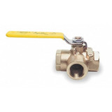 Apollo Valves Manual 3-Way Ball Valve,2",Bronze 7060801