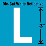 Stranco Die-Cut Refl. Letter Label,L,3In H,PK5 DWR-3-L-5