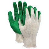 MCR Safety® Industry Standard Gloves, Natural/Green, Large, 12/Pair