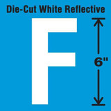 Stranco Die-Cut Reflective Letter Label,F,6In H DWR-6-F-EA