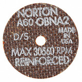 Norton Abrasives Cut-Off Wheel,T1,2in.x1/16in.x1/8in. 66243428041