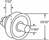 Sim Supply Drawer Roller/Axle,1/4" H  45-98