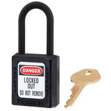 Master Lock Lockout Padlock,KA,Black,1-3/4"H,PK3 406KAS3BLK