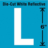 Stranco Die-Cut Reflective Letter Label,L,6In H DWR-6-L-EA