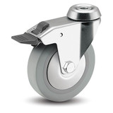 Medcaster Bolt-Hole Caster,Swivel,3" Wheel Dia. RZ03TPP090TLHK04