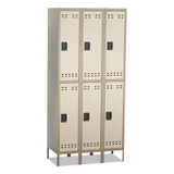 Safco® Double-Tier, Three-Column Locker, 36w X 18d X 78h, Two-Tone Tan 5526TN