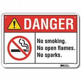 Lyle Rflctv No Smoking Dangr Sign,10x14in,Alu LCU4-0172-RA_14x10