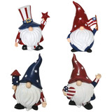 Exhart 5.5 In. Resin Patriotic Red White & Blue Gnome Statue 70608 Pack of 8