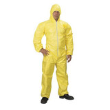 Dupont Hooded Coverall,Elastic,Yellow,2XL,PK12 QC127SYL2X0012NF