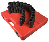 1/2" Drive 12 Pt. Metric Deep Impact Socket Set, 26 Pc. 2827