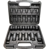 24-Pc. 3/8" Drive 6 Point SAE Standard and Deep Impact Socket Set 2324