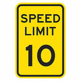 Lyle Speed Limit Warning Traffic Sign,18"x12" T1-5010-HI_12x18
