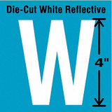 Stranco Die-Cut Refl. Letter Label,W,4In H,PK5 DWR-4-W-5