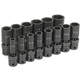 14-Piece 1/2 in. Drive 6-Point SAE Universal Deep Impact Socket Set 1314UD