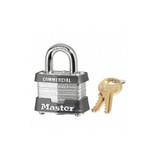 Master Lock Keyed Padlock, 5/8 in,Rectangle,Silver  3KA-0464