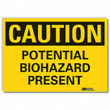 Lyle Biohazard Caution Rflctv Label,5inx7in LCU3-0311-RD_7x5