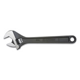 Black Oxide Adjustable Wrench, Polished Face, 12 in Overall L, 1.5 in Opening, SAE/Metric