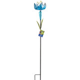 Alpine 39 In. H. Spinning Glass & Iron Flower Garden Stake LJJ1124A Pack of 9 829218