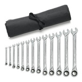 13 pc. XL Combination Ratcheting Wrench Set Roll SAE 85199R