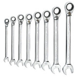 8 pc. Reversible Combination Ratcheting Wrench Set Metric 9543