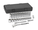 30 pc. SAE 6 Pt. Standard & Deep Socket Set, 3/8” Dr. 80569