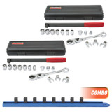 COMBO 2x Serpentine Belt Tool Set w/Locking Flex Head Ratcheting Wrench W/PROMO 89000SH21