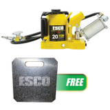 ESCO Pro Series 20 Ton "Shorty" Air Hydraulic Bottle Jack w/ PROMO 20 Ton Jack Plate 10382JP