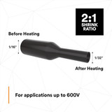 3m Shrink Tubing,200 ft,Blk,0.375 in ID,PK3 FP301-3-8-200'-BLACK-SPOOL