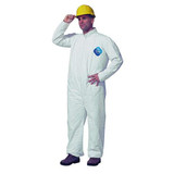 Dupont Collared Coveralls,4XL,Wht,Tyvek 400,PK6 TY120SWH4X0006G1