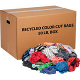 Global Industrial Recycled Mixed Color Cut Rags 50 Lb. Box