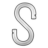 Manufacturer Varies S Hook,Steel,Zinc Plated,1 3/4 in L,PK10 U17380.000.0175