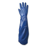 NSK26 Chemical Protection Nitrile Coated Gloves, Beaded, 10, Blue, 20 mil