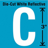 Stranco Die-Cut Refl. Letter Label,C,3In H,PK5 DWR-3-C-5