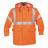 Nasco Arc Flash Rain Jacket,Cat 2,Orange,2XL 4503JFO2