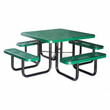 Sim Supply Picnic Table,80" W x80" D,Green  4HUR2
