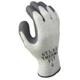 Atlas Therma-Fit 451 Latex Coated Gloves, Size 7, White/Gray