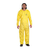 Ansell Collared Coveralls,M,Yellow,PE,PK25 68-2300