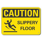 Lyle Rflctv Slippery Floor Caut Sign,10x14in  LCU3-0140-RA_14x10