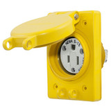Hubbell Wiring Device-Kellems WT Recept,Yllw,15 A,2P3W,Back; Side,1PK HBL60W47