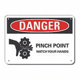 Lyle Pinch Point Danger Sign,7inx10in,Plastic LCU4-0261-NP_10X7