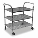 Sim Supply Wire Cart,3 Shelf,36x24x39,Chrome  2HDE2
