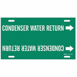 Brady Pipe Markr,Condenser Water Return,10in H 4040-G
