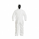 Dupont Coveralls,L,Wht,Tyvek IsoClean,PK25 IC180SWHLG002500